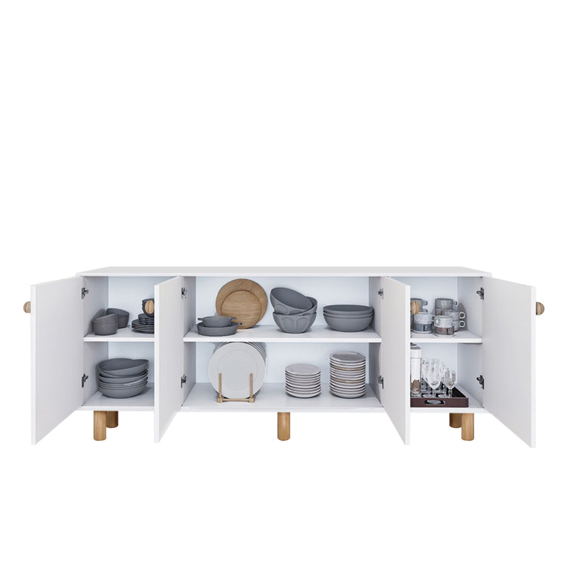 Μπουφές Bohemian  χρώμα λευκό - φυσικό οξιάς 180x40x75εκ. - Pakobazaar