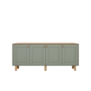 Μπουφές Bohemian  χρώμα πράσινο - φυσικό οξιάς 180x40x75εκ. - Pakobazaar