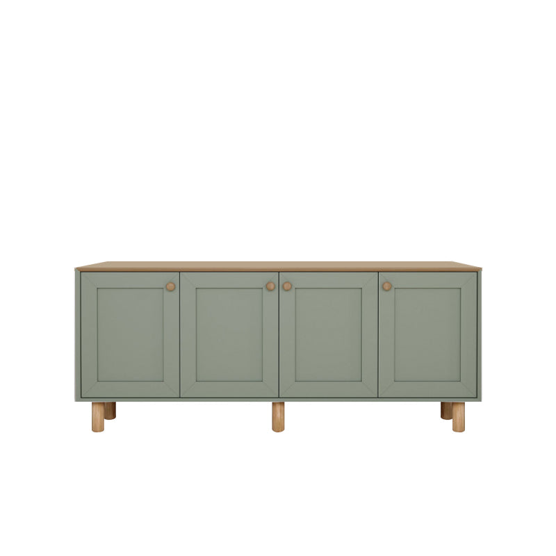Μπουφές Bohemian  χρώμα πράσινο - φυσικό οξιάς 180x40x75εκ. - Pakobazaar