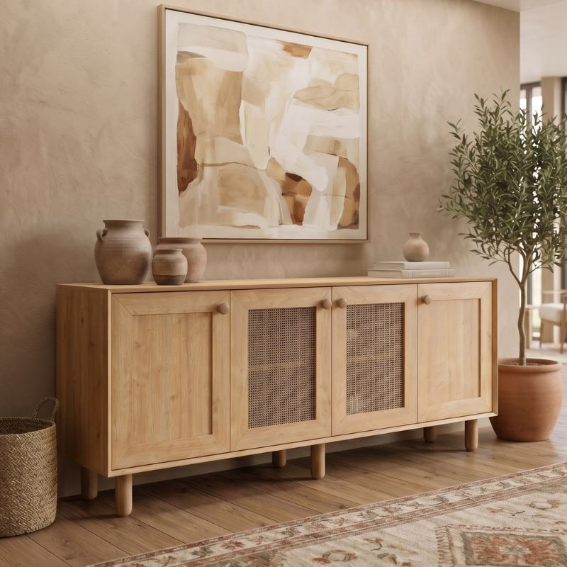 Μπουφές Bohemian  χρώμα φυσικό οξιάς 180x40x75εκ. - Pakobazaar