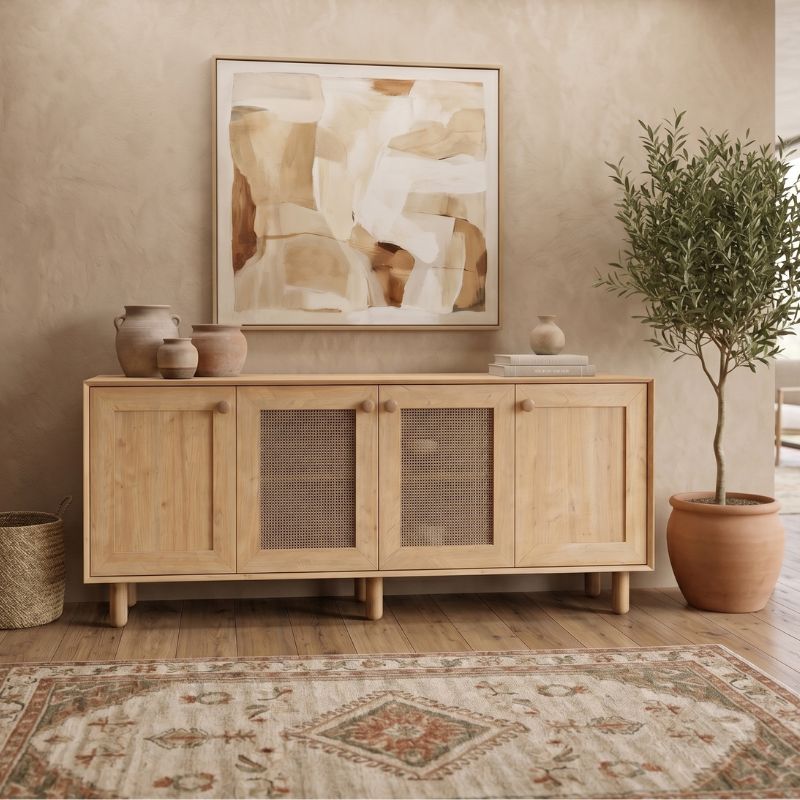 Μπουφές Bohemian  χρώμα φυσικό οξιάς 180x40x75εκ. - Pakobazaar