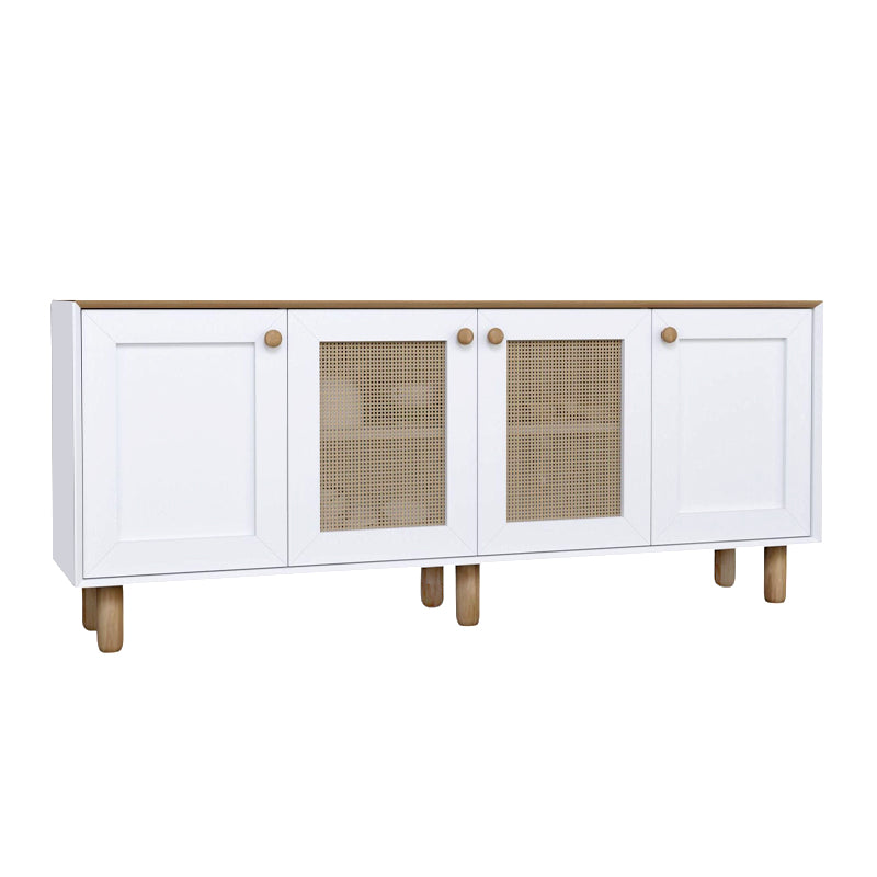 Μπουφές Bohemian  χρώμα λευκό - φυσικό οξιάς 180x40x75εκ. - Pakobazaar