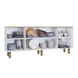 Μπουφές Bohemian  χρώμα λευκό - φυσικό οξιάς 180x40x75εκ. - Pakobazaar