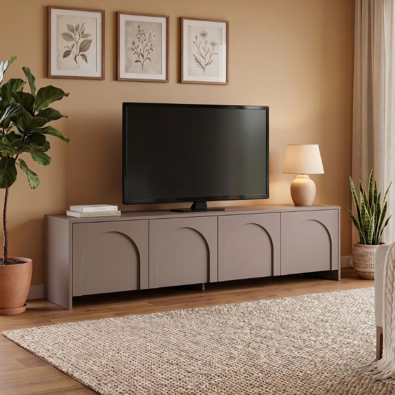 Έπιπλο τηλεόρασης Aurelia  χρώμα μόκα 180x32x45εκ. - Pakobazaar