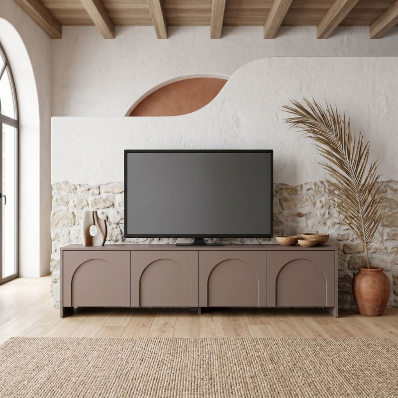 Έπιπλο τηλεόρασης Aurelia  χρώμα μόκα 180x32x45εκ. - Pakobazaar