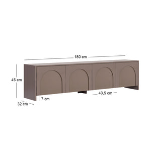 Έπιπλο τηλεόρασης Aurelia  χρώμα μόκα 180x32x45εκ. - Pakobazaar