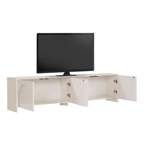 Έπιπλο τηλεόρασης Aurelia  χρώμα κρεμ 180x32x45εκ. - Pakobazaar