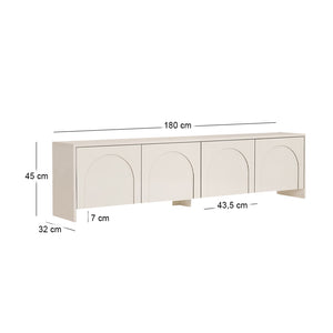 Έπιπλο τηλεόρασης Aurelia  χρώμα κρεμ 180x32x45εκ. - Pakobazaar