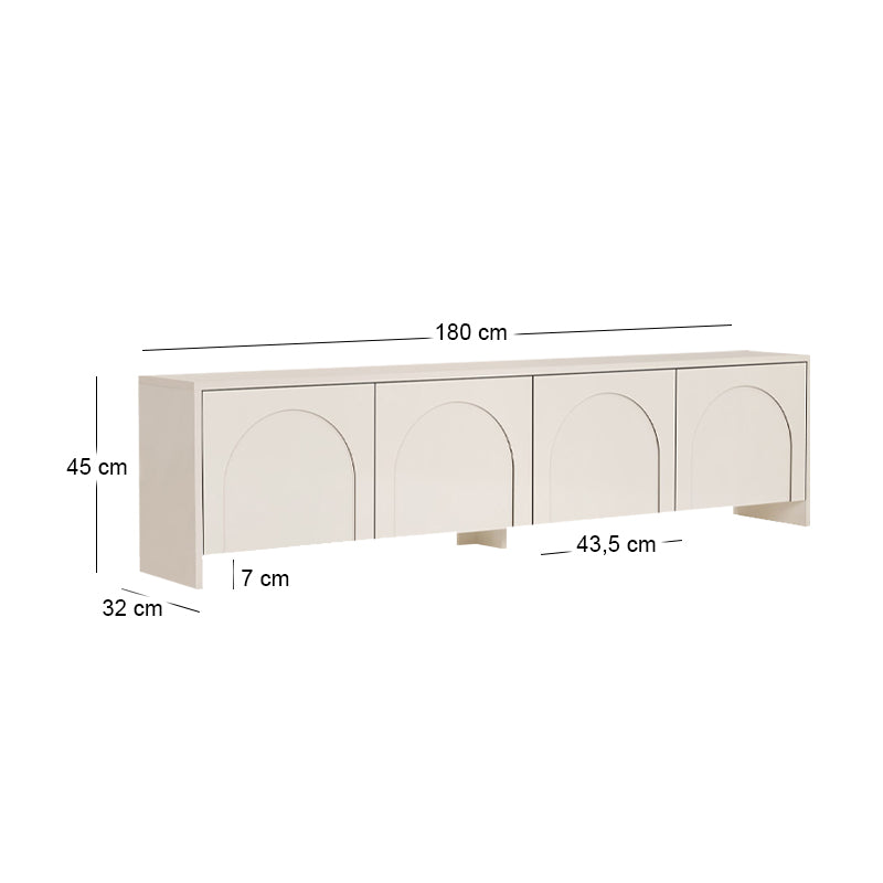 Έπιπλο τηλεόρασης Aurelia  χρώμα κρεμ 180x32x45εκ. - Pakobazaar