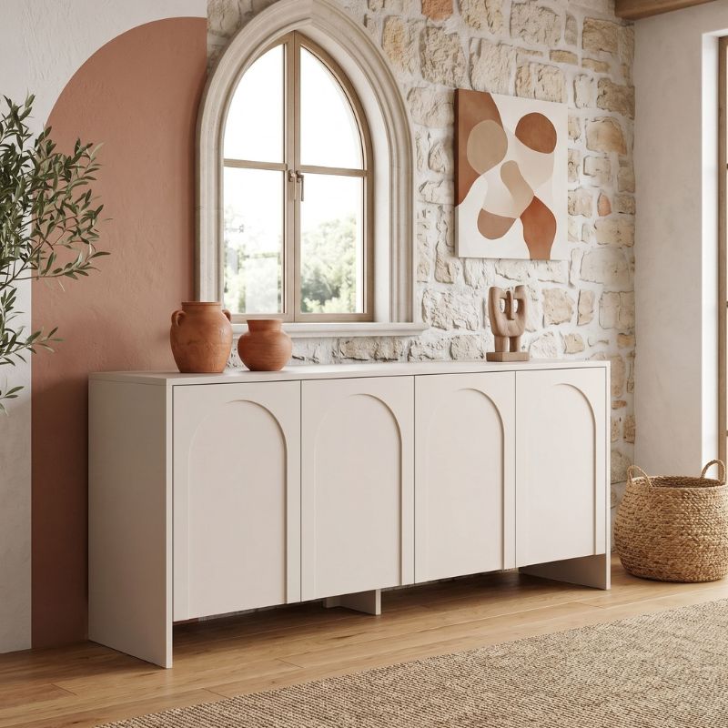 Μπουφές Aurelia  χρώμα κρεμ 180x45x80εκ. - Pakobazaar