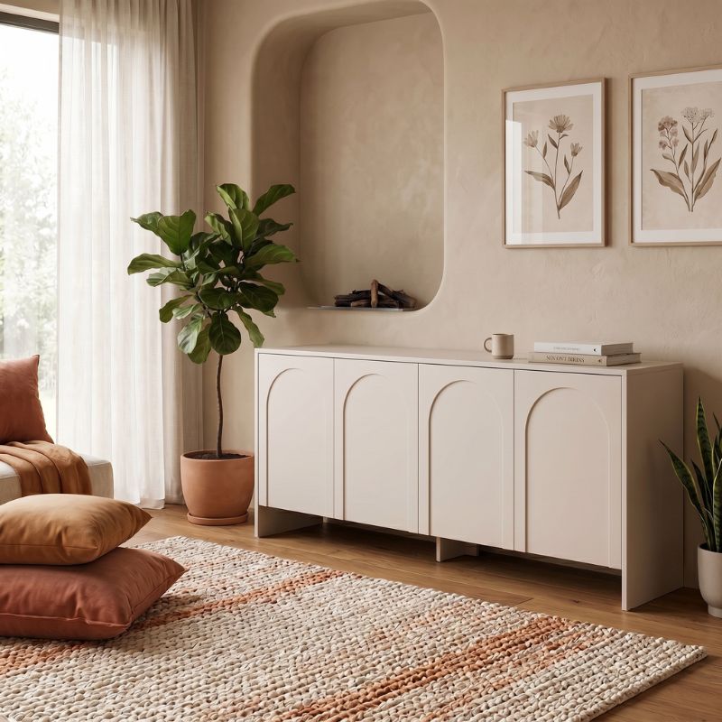 Μπουφές Aurelia  χρώμα κρεμ 180x45x80εκ. - Pakobazaar