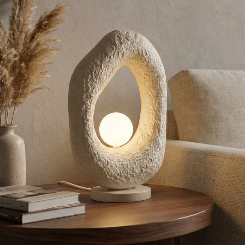 Φωτιστικό επιτραπέζιο Zoga  G9 fiberglass μονόφωτο χρώμα εκρού 30x17x50εκ. - Pakobazaar