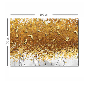 Πίνακας σε καμβά "Golden Birds"  ψηφιακής εκτύπωσης 100x70x3εκ.