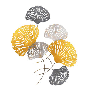 Διακοσμητικό τοίχου Metal Flower  μεταλλικό χρώμα bronze - ασημί 75x100εκ.