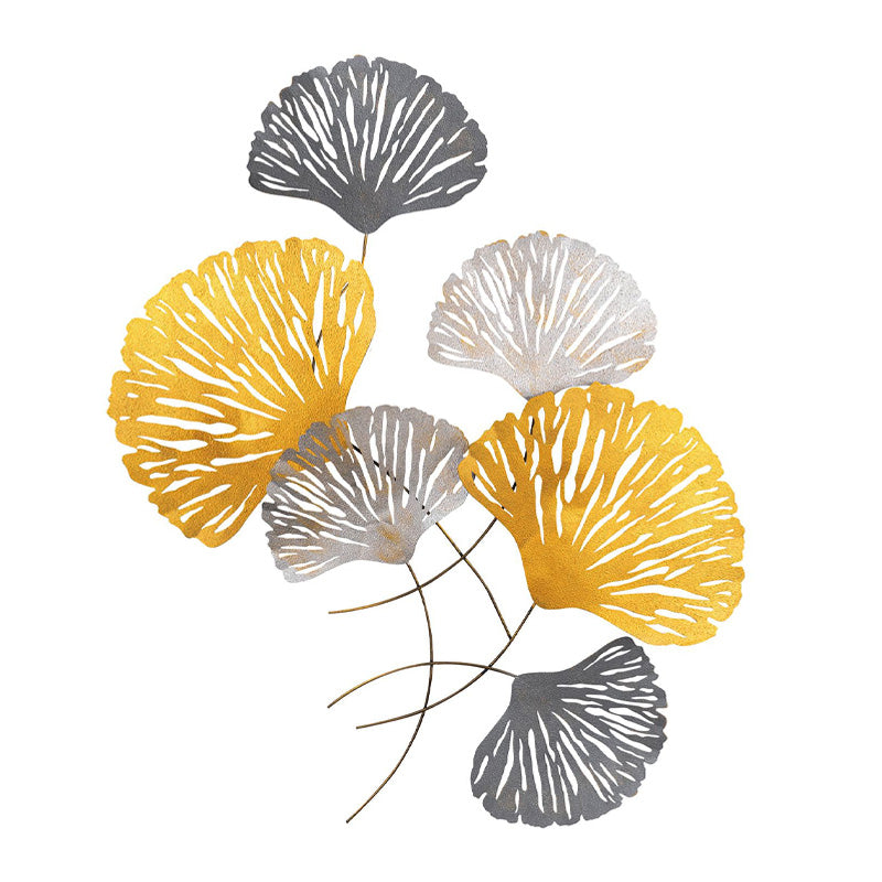Διακοσμητικό τοίχου Metal Flower  μεταλλικό χρώμα bronze - ασημί 75x100εκ.