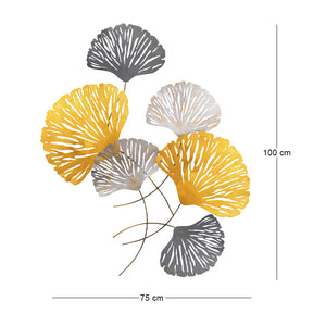 Διακοσμητικό τοίχου Metal Flower  μεταλλικό χρώμα bronze - ασημί 75x100εκ.