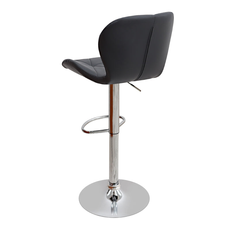 Σκαμπό μπαρ Dolores  με ρυθμιζόμενο ύψος PU μαύρο - βάση χρωμίου 45,5x38x89/109εκ.