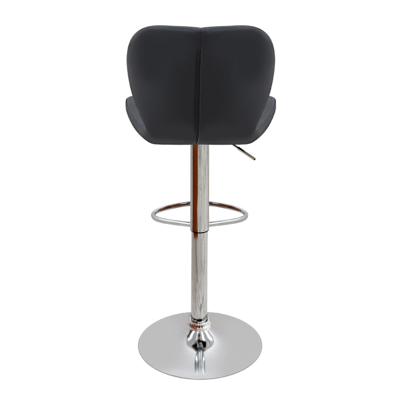 Σκαμπό μπαρ Dolores  με ρυθμιζόμενο ύψος PU μαύρο - βάση χρωμίου 45,5x38x89/109εκ.