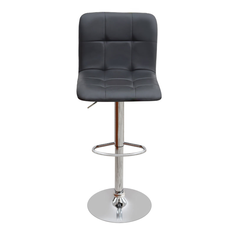 Σκαμπό μπαρ Carmelo  με ρυθμιζόμενο ύψος PU μαύρο - βάση χρωμίου 45x42x90/113εκ.