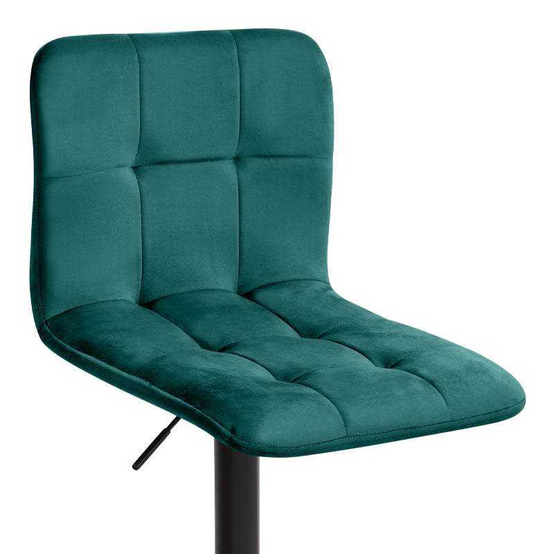 Σκαμπό μπαρ Carmelo  με ρυθμιζόμενο ύψος βελούδο κυπαρισσί - βάση μαύρο ματ 45x42x90/113εκ. - Pakobazaar