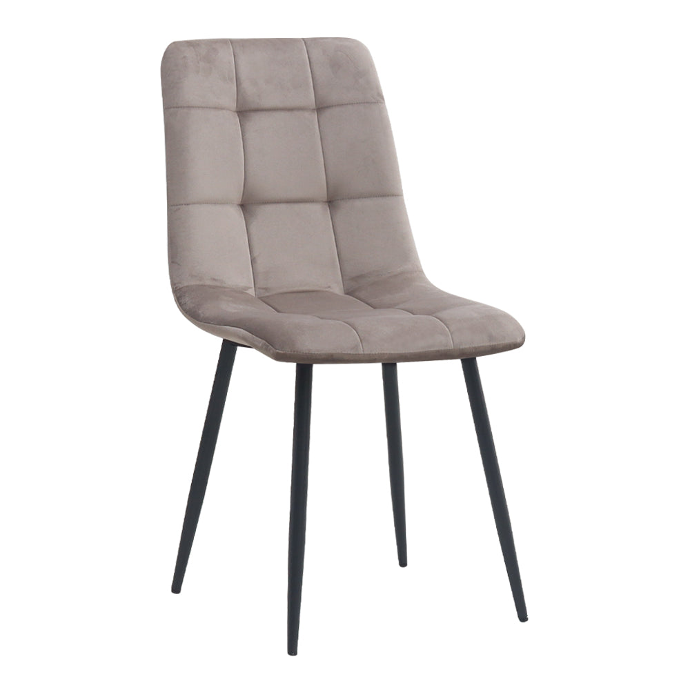 Καρέκλα τραπεζαρίας Tito  μπεζ βελούδο - μεταλλικό μαύρο πόδι 44x55x88εκ. - Pakobazaar
