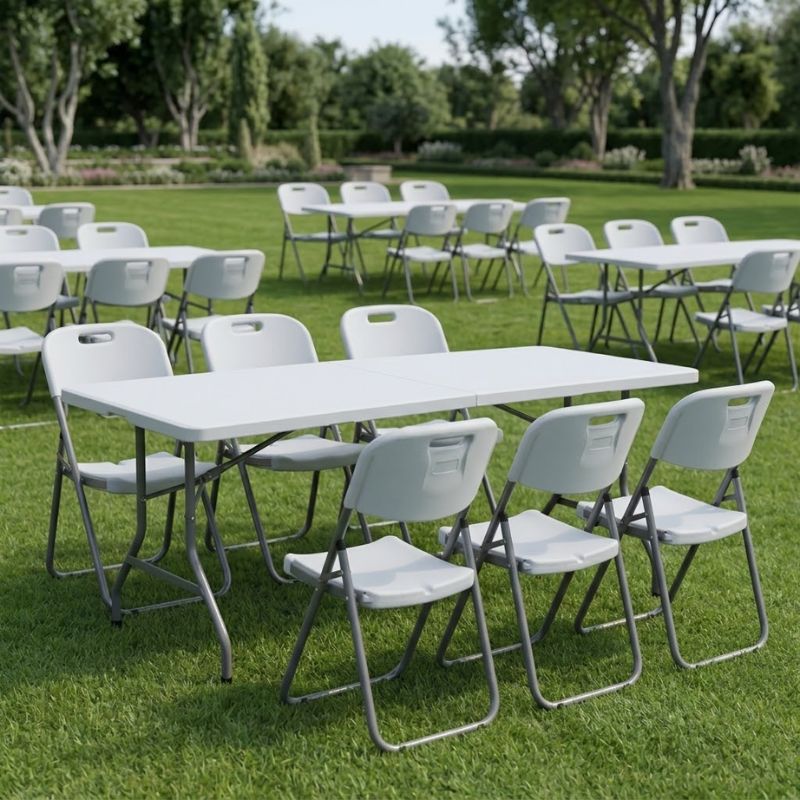 Καρέκλα catering - συνεδρίου Capri  πτυσσόμενη χρώμα λευκό του πάγου 45x50x88εκ. - Pakobazaar