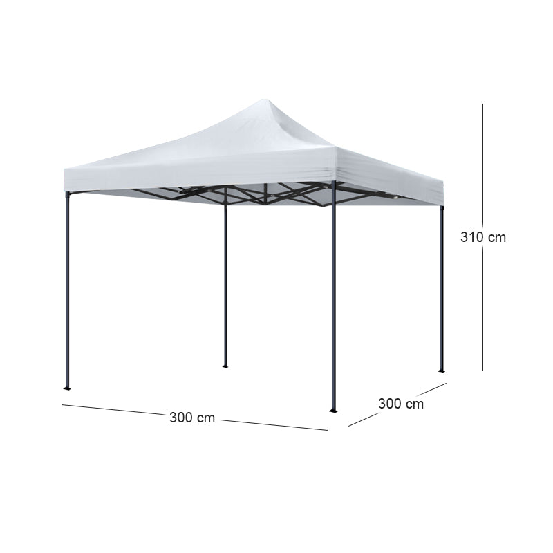Κιόσκι - Gazebo Bari  πτυσσόμενο μεταλλικός σκελετός - αδιάβροχο ύφασμα χρώμα λευκό 3x3x3,10m. - Pakobazaar