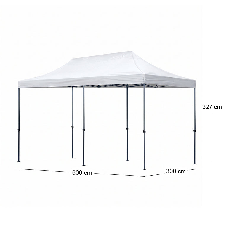 Κιόσκι - Gazebo Bari  πτυσσόμενο μεταλλικός σκελετός - αδιάβροχο ύφασμα χρώμα λευκό 3x6x3,27m. - Pakobazaar