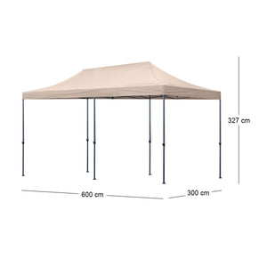 Κιόσκι - Gazebo Bari  πτυσσόμενο μεταλλικός σκελετός - αδιάβροχο ύφασμα χρώμα της άμμου 3x6x3,27m. - Pakobazaar