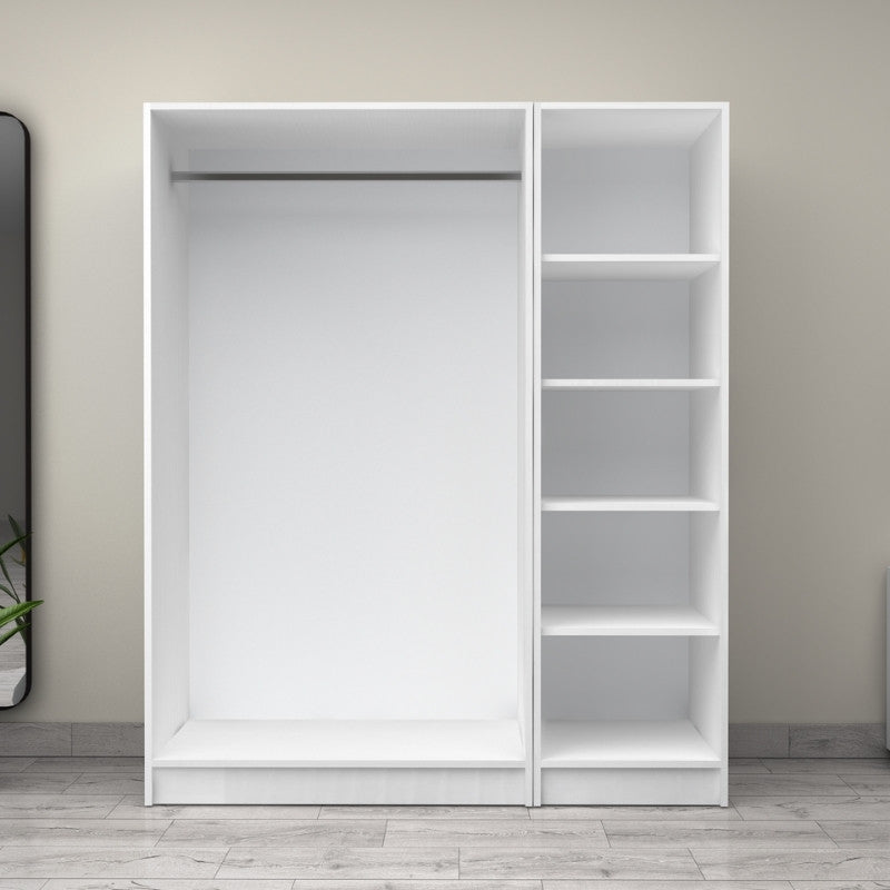 Ντουλάπα ρούχων Victoria  τρίφυλλη χρώμα λευκό 150x60x181εκ. - Pakobazaar