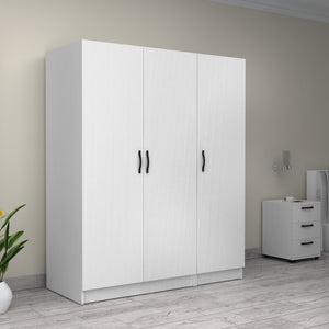 Ντουλάπα ρούχων Victoria  τρίφυλλη χρώμα λευκό 150x60x181εκ. - Pakobazaar