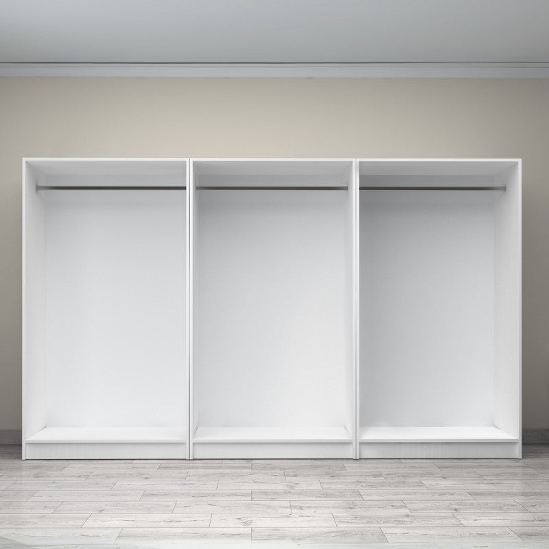 Ντουλάπα ρούχων Victoria  εξάφυλλη χρώμα λευκό 300x60x181εκ. - Pakobazaar