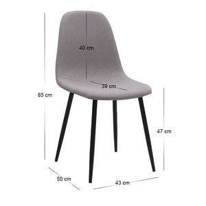 Σετ τραπεζαρία 5τμχ Roger - Iris  Mdf - ύφασμα χρώμα ακακίας - ανοιχτό μπεζ 120x70x75εκ. - Pakobazaar
