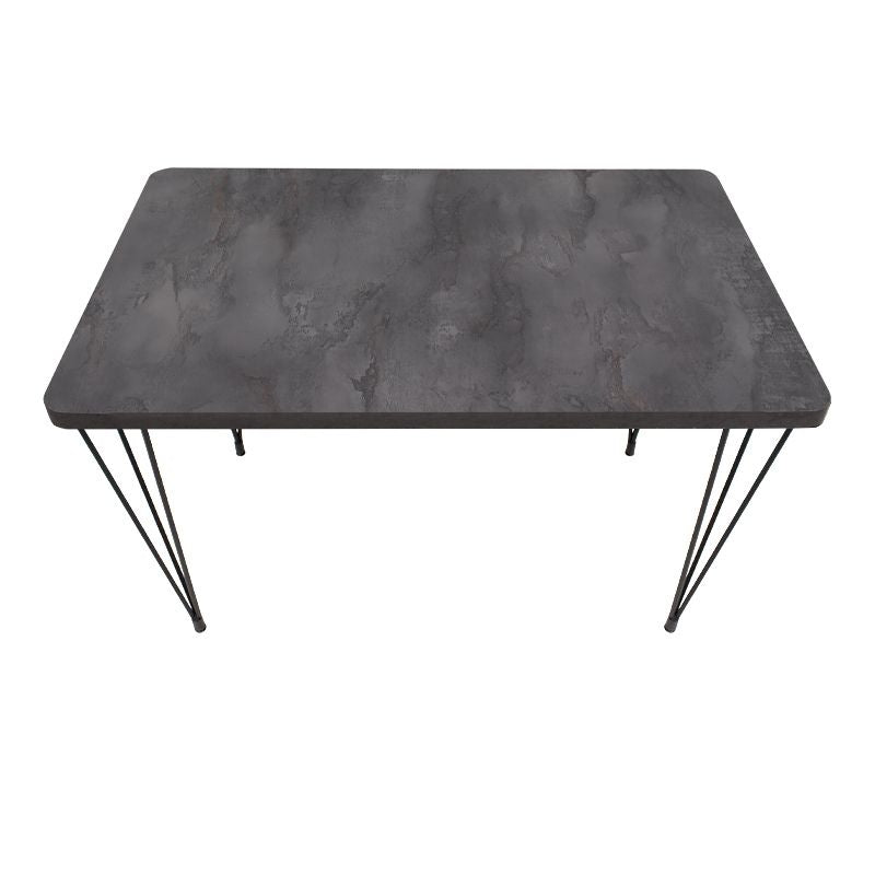 Σετ τραπεζαρία 5τμχ Roger - Chiara  Mdf - ύφασμα χρώμα σκούρο γκρι σκυροδέματος - ανθρακί 120x70x75εκ. - Pakobazaar