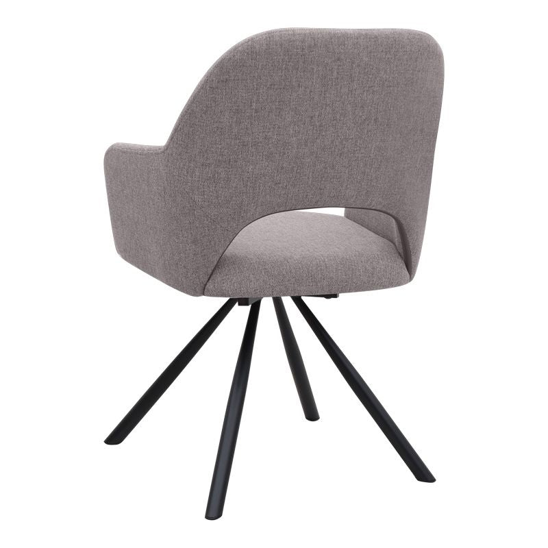 Σετ τραπεζαρία 5τμχ Rubes - Gabriel  χρώμα λευκό - ανοιχτό μπεζ Ø100x78εκ.