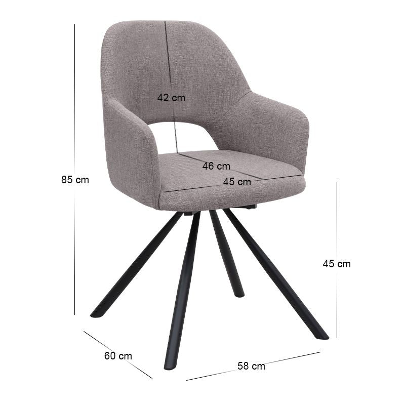 Σετ τραπεζαρία 5τμχ Rubes - Gabriel  χρώμα λευκό - ανοιχτό μπεζ Ø100x78εκ.