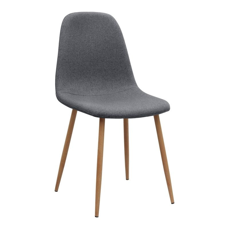 Σετ τραπεζαρία 5τμχ Allos - Iris  χρώμα sapphire oak - γκρι/φυσικό πόδι 75x75x77εκ.