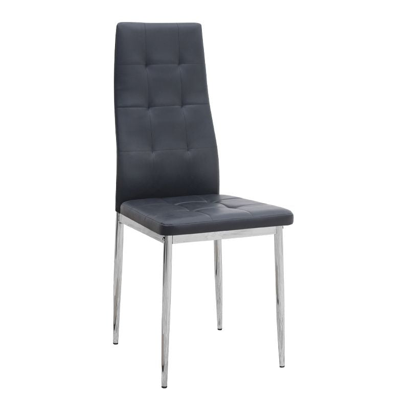 Σετ τραπεζαρία 5τμχ Allos - Rosa  χρώμα sapphire oak - μαύρο/χρωμίου πόδι 75x75x77εκ.
