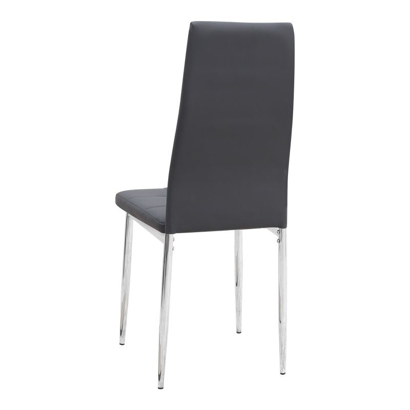 Σετ τραπεζαρία 5τμχ Allos - Rosa  χρώμα sapphire oak - γκρι/χρωμίου πόδι 75x75x77εκ.