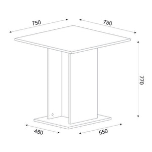 Σετ τραπεζαρία 5τμχ Allos - Rosa  χρώμα sapphire oak - γκρι/χρωμίου πόδι 75x75x77εκ.