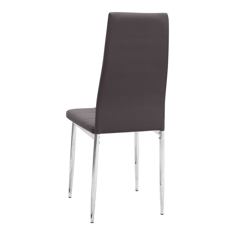 Σετ τραπεζαρία 5τμχ Allos - Rosa  χρώμα sapphire oak - καφέ/χρωμίου πόδι 75x75x77εκ.