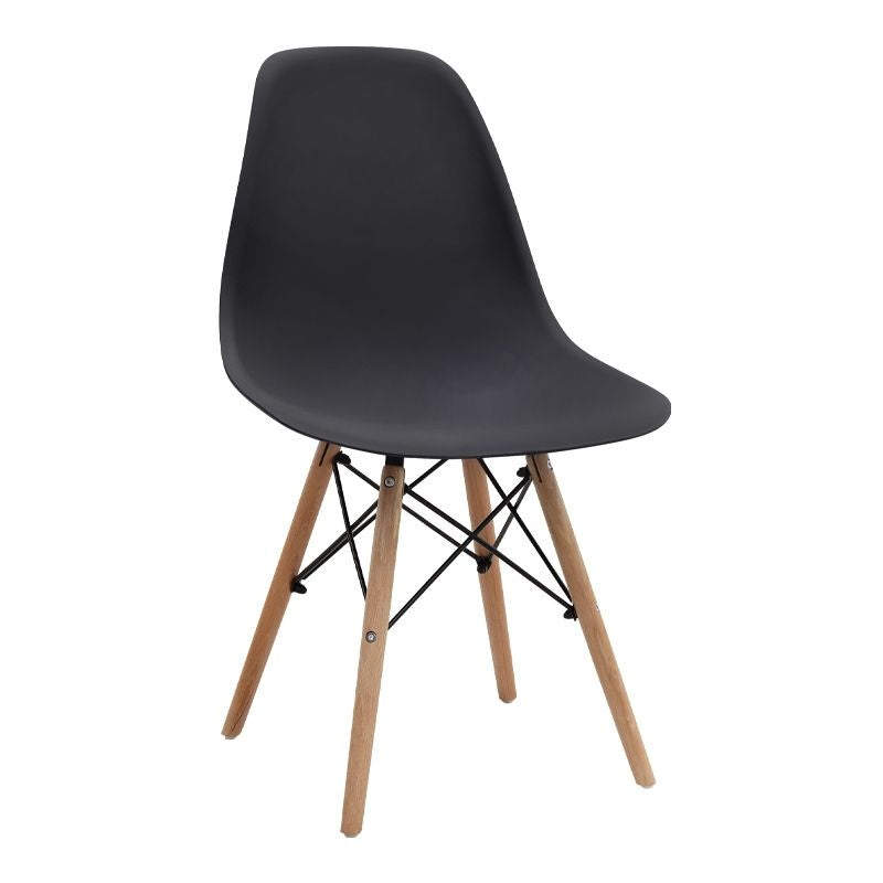 Σετ τραπεζαρία 5τμχ Darlen - Nova  χρώμα sapphire oak - μαύρο 125x72x74εκ.