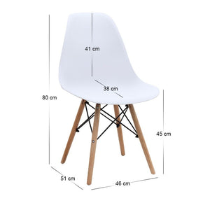 Σετ τραπεζαρία 5τμχ Darlen - Nova  χρώμα sapphire oak - λευκό 125x72x74εκ.