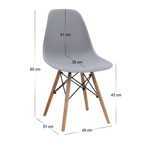 Σετ τραπεζαρία 5τμχ Darlen - Nova  χρώμα sapphire oak - γκρι 125x72x74εκ.