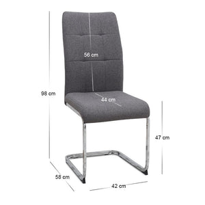 Σετ τραπεζαρία 5τμχ Darlen - Laura  χρώμα sapphire oak - γκρι 125x72x74εκ.