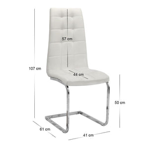 Σετ τραπεζαρία 5τμχ Darlen - Vela  χρώμα λευκό 125x72x74εκ.