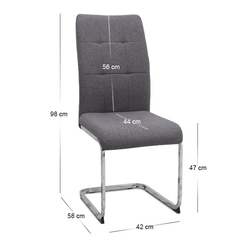 Σετ τραπεζαρία 5τμχ Darlen - Laura  χρώμα λευκό - γκρι 125x72x74εκ.