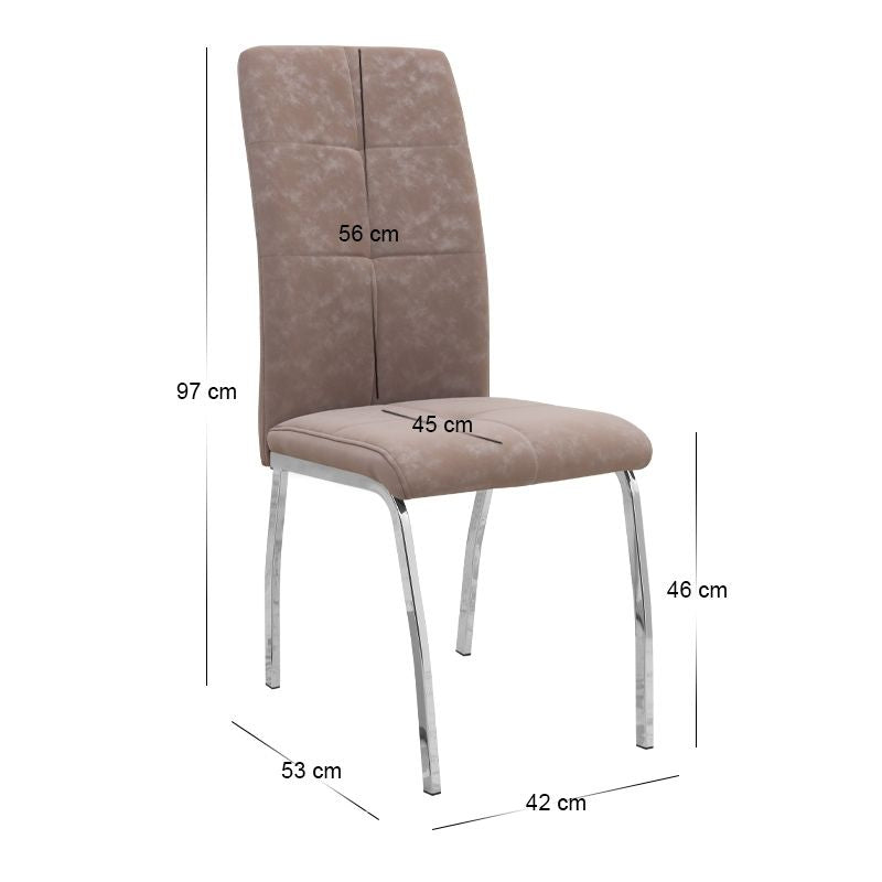 Σετ τραπεζαρία 5τμχ Darlen - Alma  χρώμα λευκό - μπεζ 125x72x74εκ.