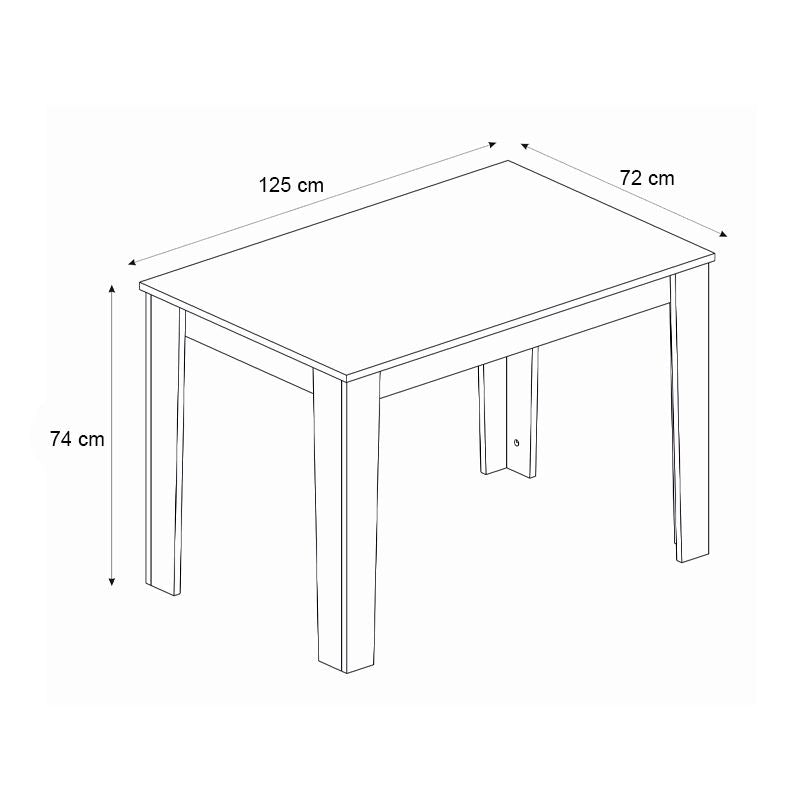 Σετ τραπεζαρία 5τμχ Darlen - Rosa  χρώμα καρυδί - μαύρο 125x72x74εκ.