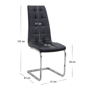 Σετ τραπεζαρία 5τμχ Darlen - Vela  χρώμα καρυδί - μαύρο 125x72x74εκ.
